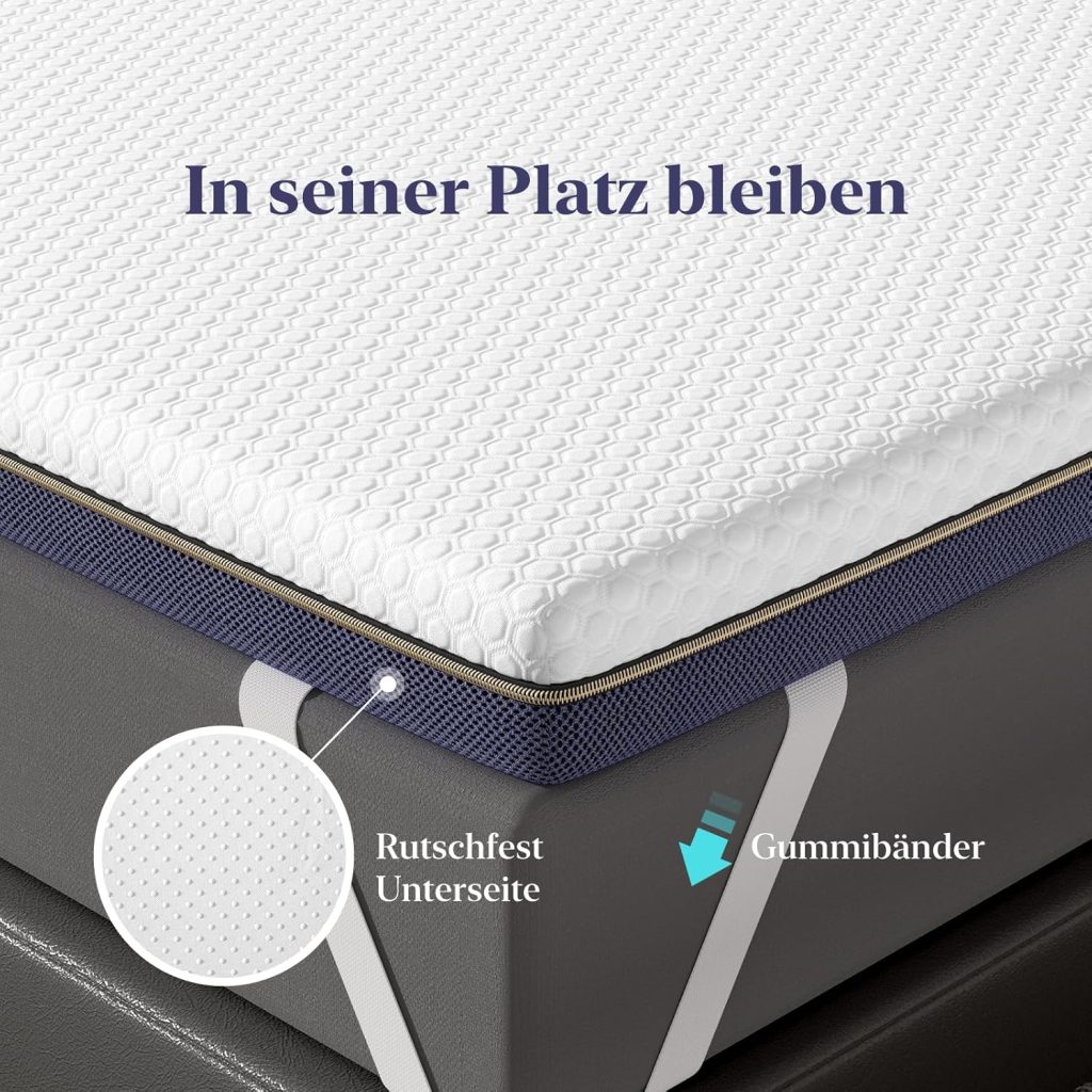 BedStory 2-in-1 Gel Memory Schaum Topper Seitenansicht Aufbau