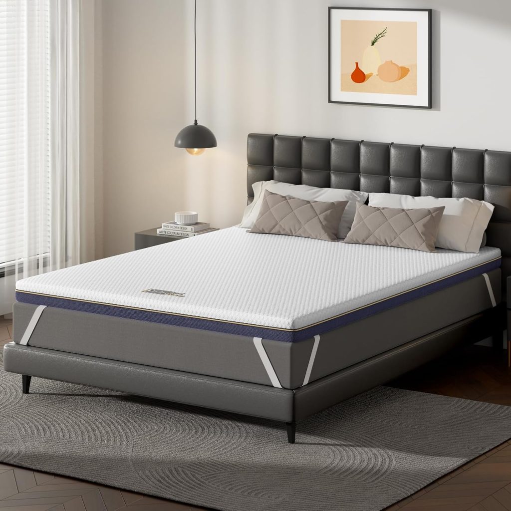 BedStory 2-in-1 Gel Memory Schaum Topper auf dem Bett