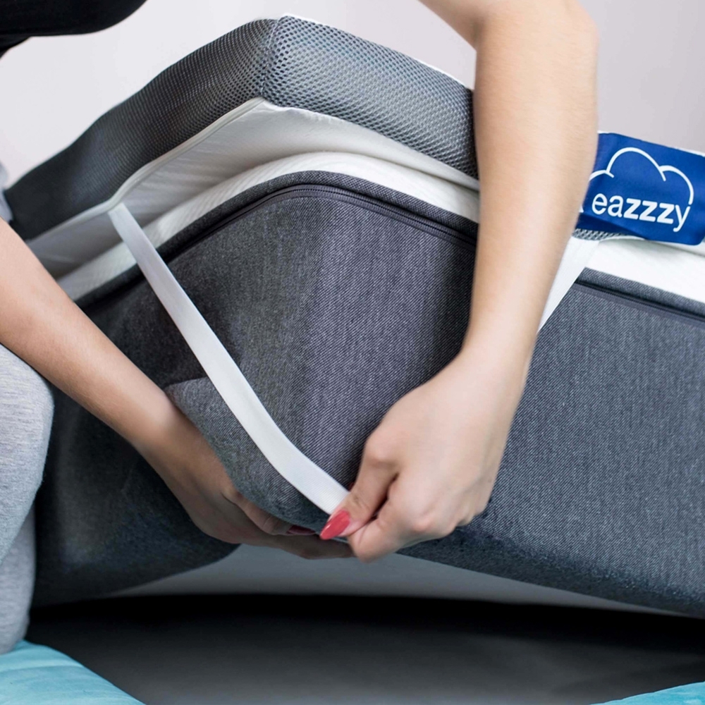 Genius eazzzy Topper Deluxe – Nahaufnahme von Bezug und Materialstruktur
