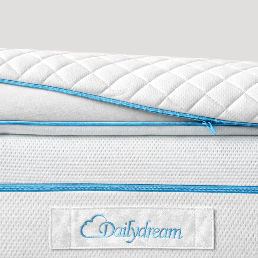 Dailydream Model M Topper – Nahaufnahme von Bezug und Materialstruktur