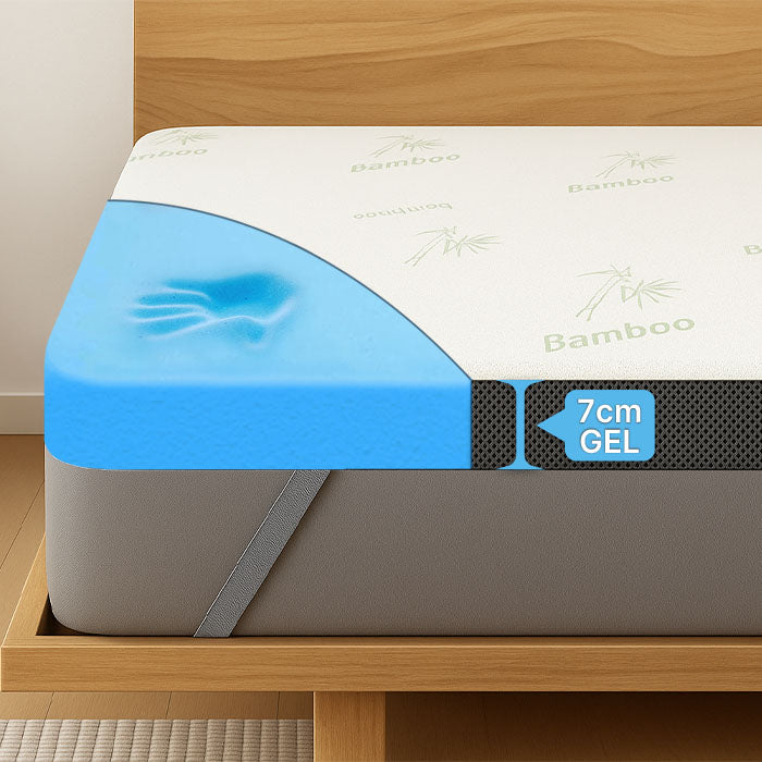 KomfortKissen Premium Komfort Matratzen-Topper mit Gel-Memory-Schaum – Produktfoto auf weißem Hintergrund