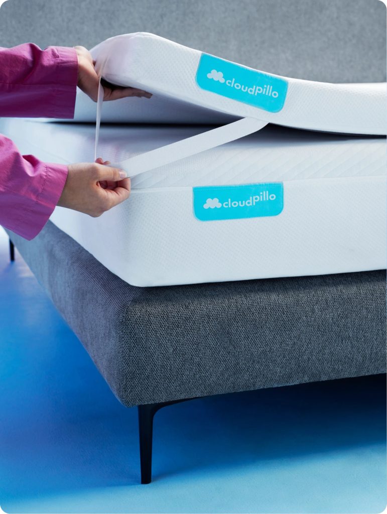 Cloudpillo Original Topper – Nahaufnahme von Bezug und Materialstruktur