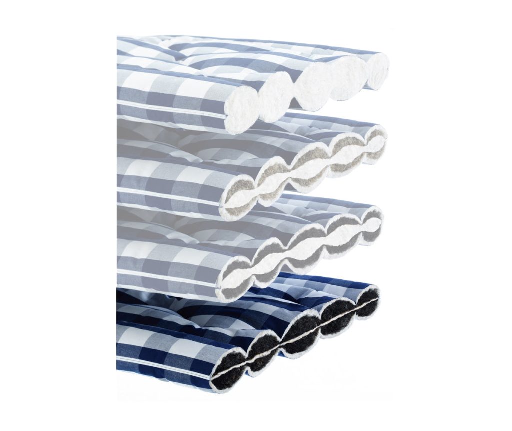 Hästens Topper BJX-Luxury – Nahaufnahme von Bezug und Materialstruktur