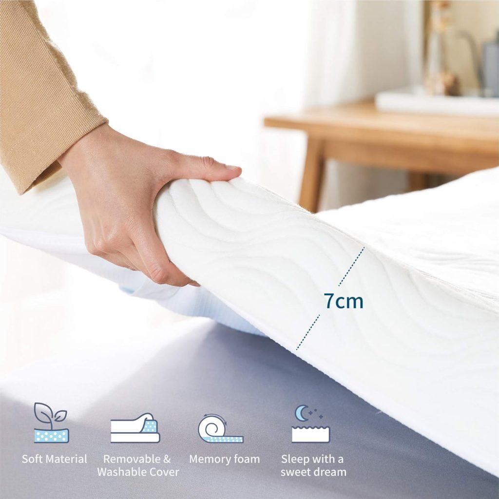 Bedsure 7-Zonen Matratzentopper Topper – Querschnitt mit den einzelnen Schaumschichten