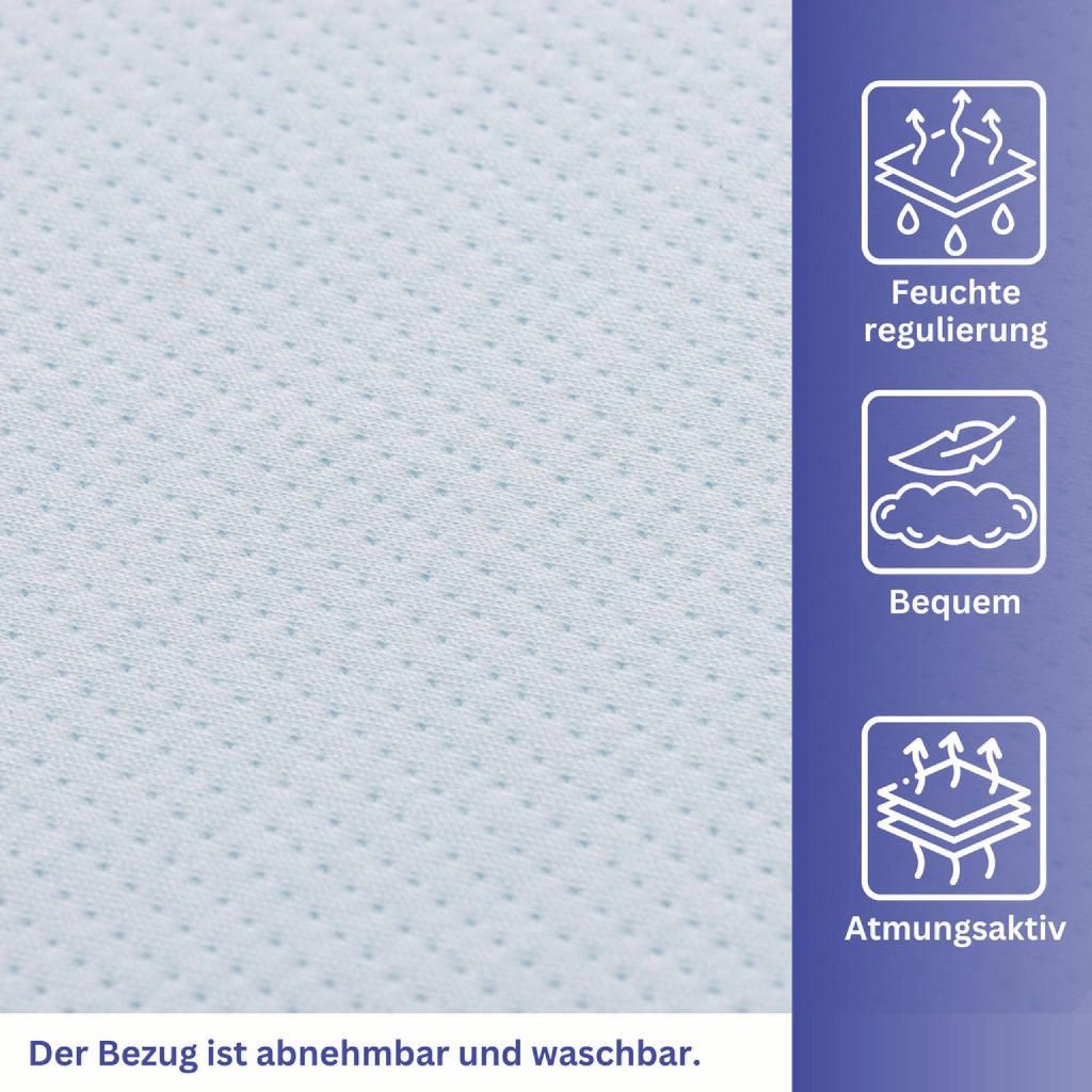 Arensberger Matratzen Topper PREMIUM – Nahaufnahme von Bezug und Materialstruktur