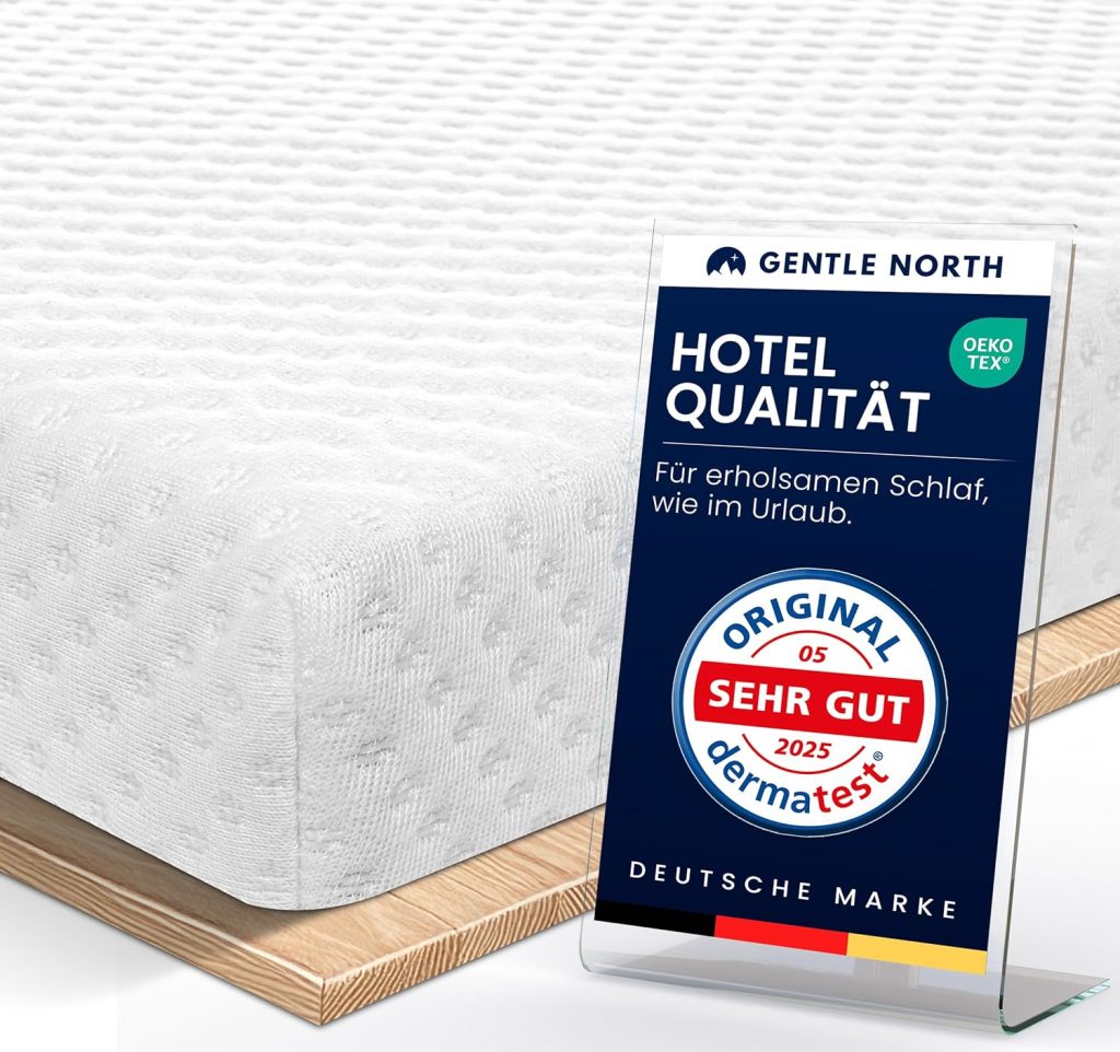 Gentle North Gel-Memory- und Komfortschicht 7 cm Topper – Produktfoto auf weißem Hintergrund