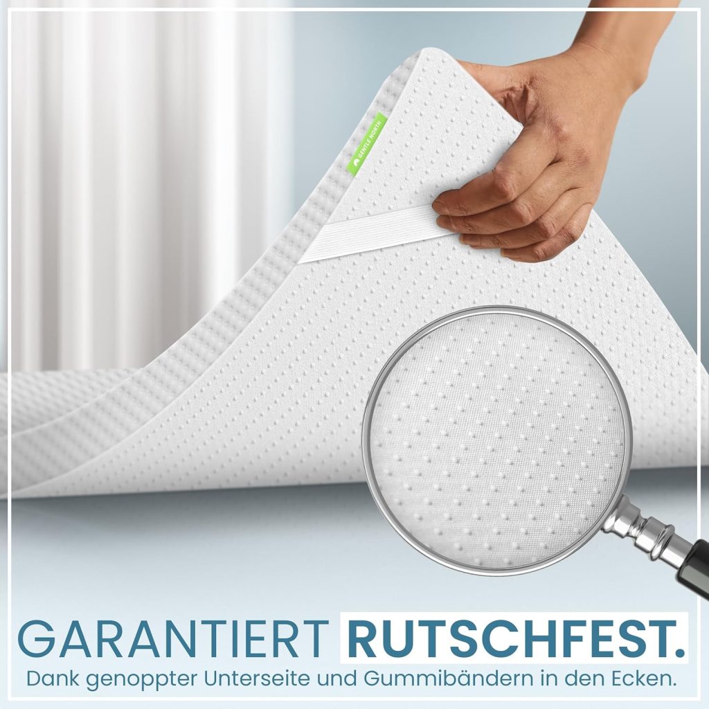 Gentle North Gel-Memory- und Komfortschicht 7 cm Topper – Nahaufnahme von Bezug und Materialstruktur
