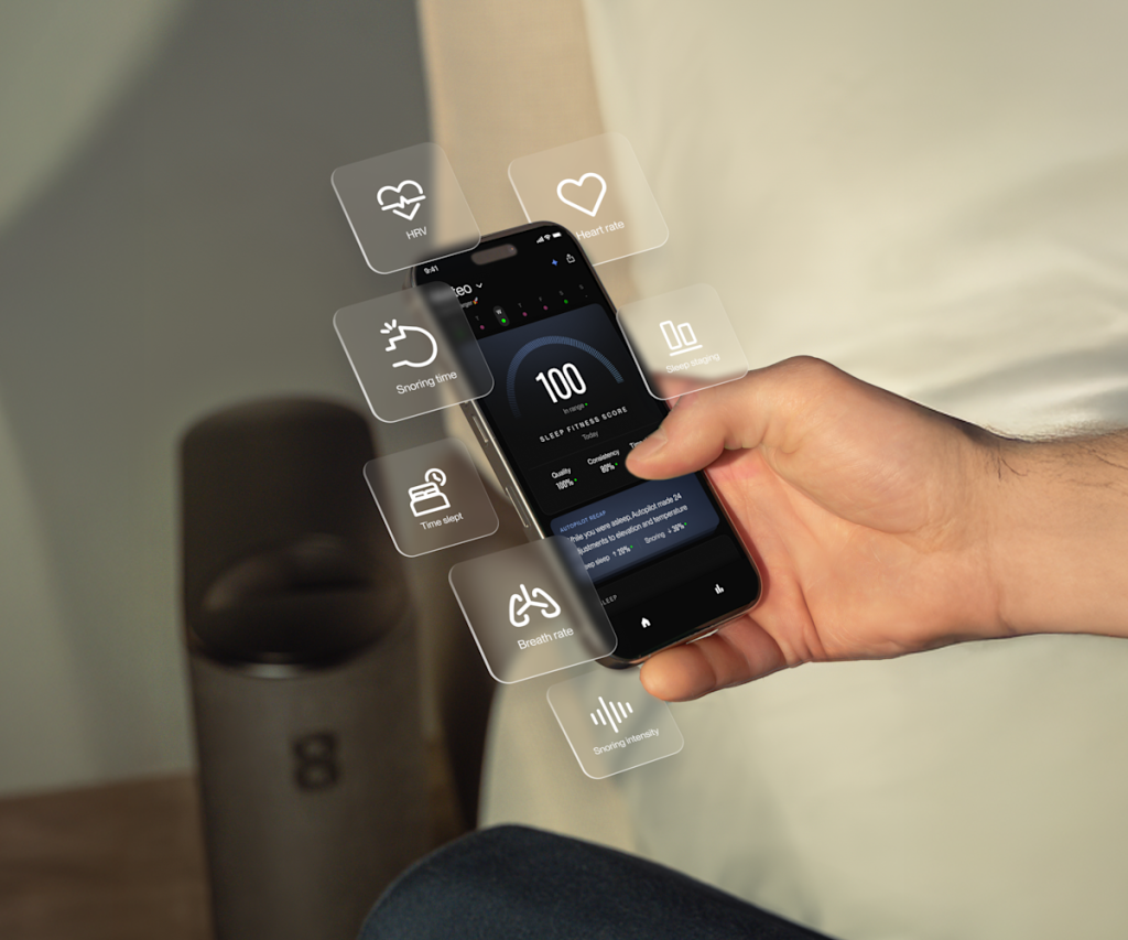 8 Sleep (Eight Sleep) Pod 5 Cover Topper im eingerichteten Schlafzimmer