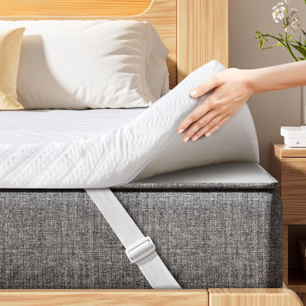 Nytral Topper 180×200 H3 & H4 Gelschaum auf einem Bett im Schlafzimmer