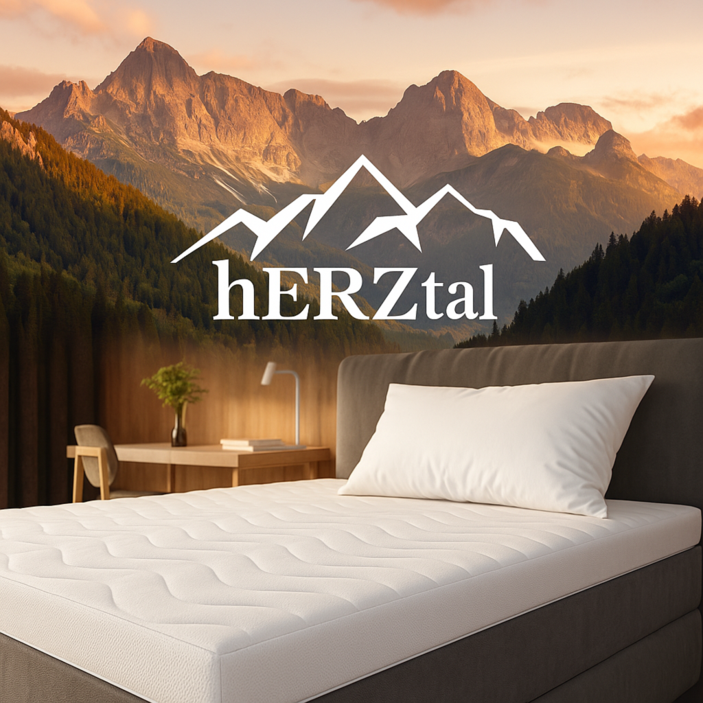 Herztal CloudTop Komfortschaum-Topper auf einem Bett im Schlafzimmer