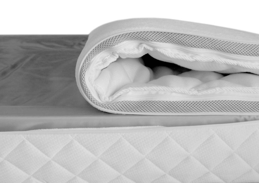 Bellvita Premium 3D-Topper – Querschnitt mit den einzelnen Schaumschichten