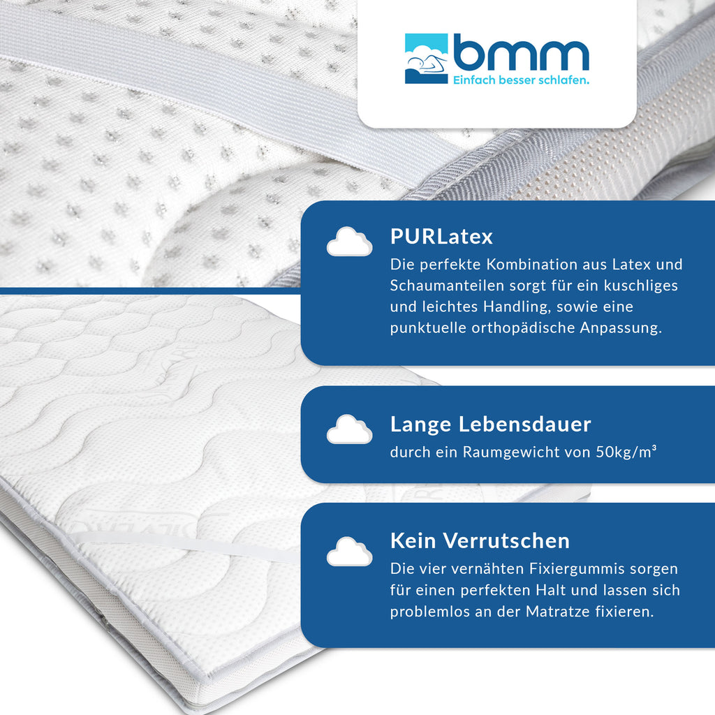 BMM Topper Komfort – Nahaufnahme von Bezug und Materialstruktur