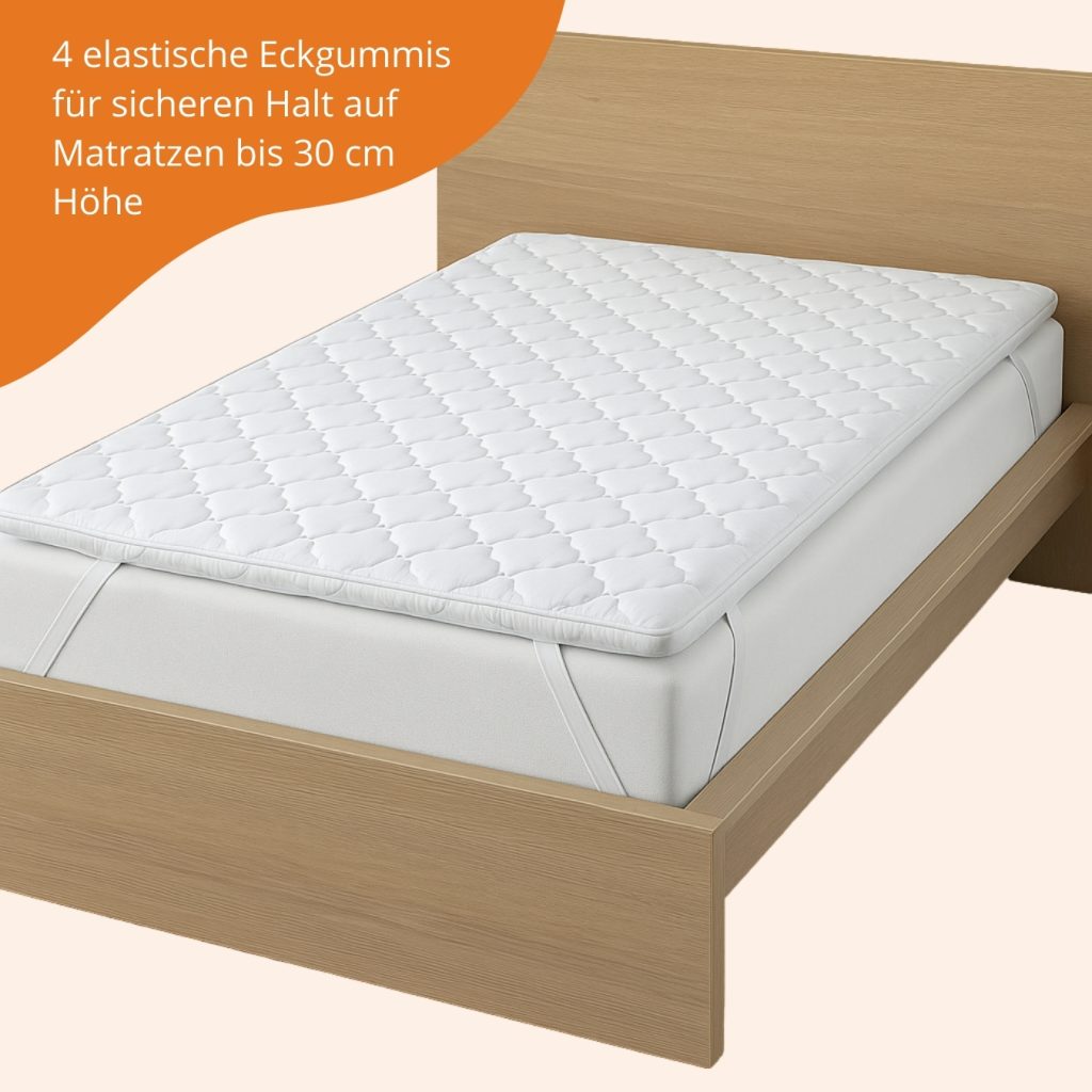 Sleepling Kaltschaum Topper auf einem Bett im Schlafzimmer