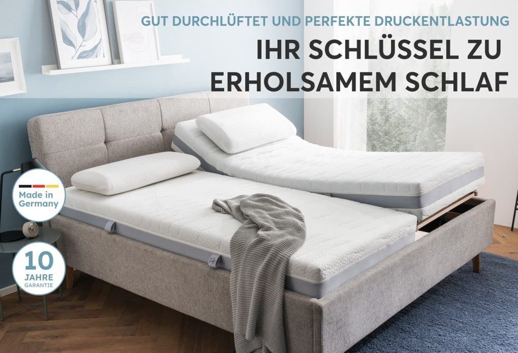 Ravensberger Matratzen Ravo-Spring (H2/H3) Matratze – Querschnitt mit den einzelnen Schaumschichten