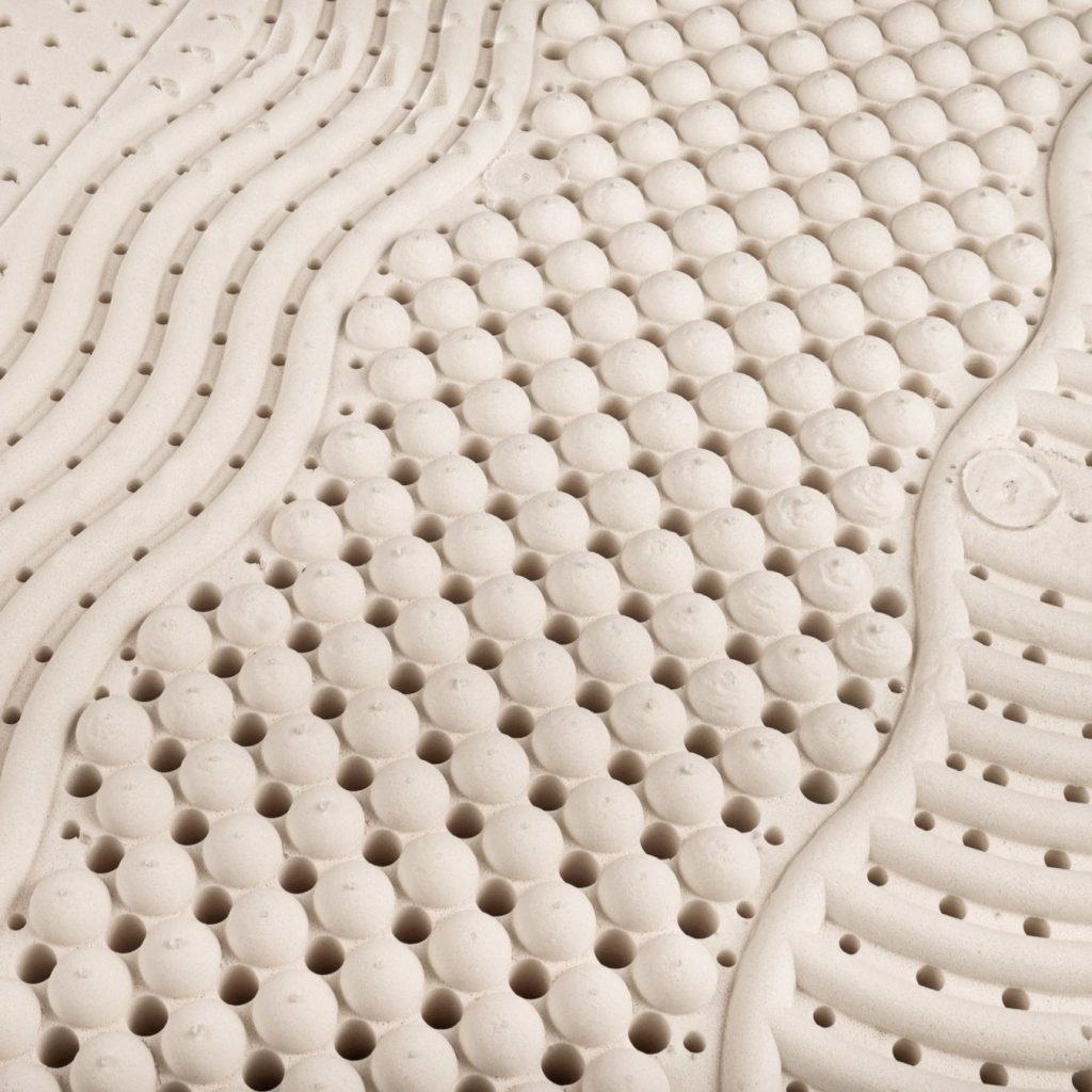 Tuur Original Topper (100% Naturlatex) – Nahaufnahme von Bezug und Materialstruktur