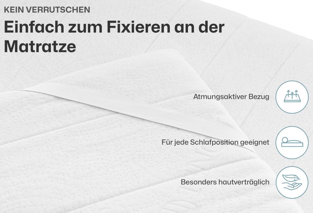 Ravensberger Gel-LUX 50 Topper – Nahaufnahme von Bezug und Materialstruktur