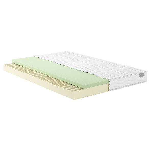 Aldi Flex 7-Zonen Matratze, Detailansicht von Bezug und Griffband