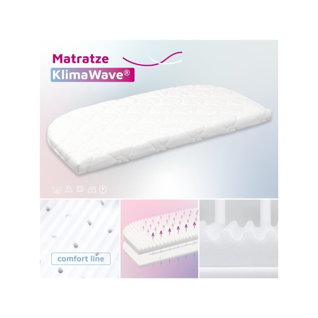babybay Klima Wave – Nahaufnahme der Wave-Kontur im Schaumkern