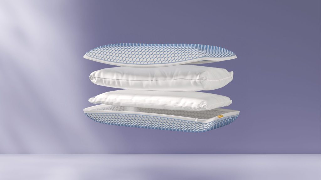 Emma Elite Flauschkissen – Aufbau mit AirGrid Schicht und zwei Füllkissen