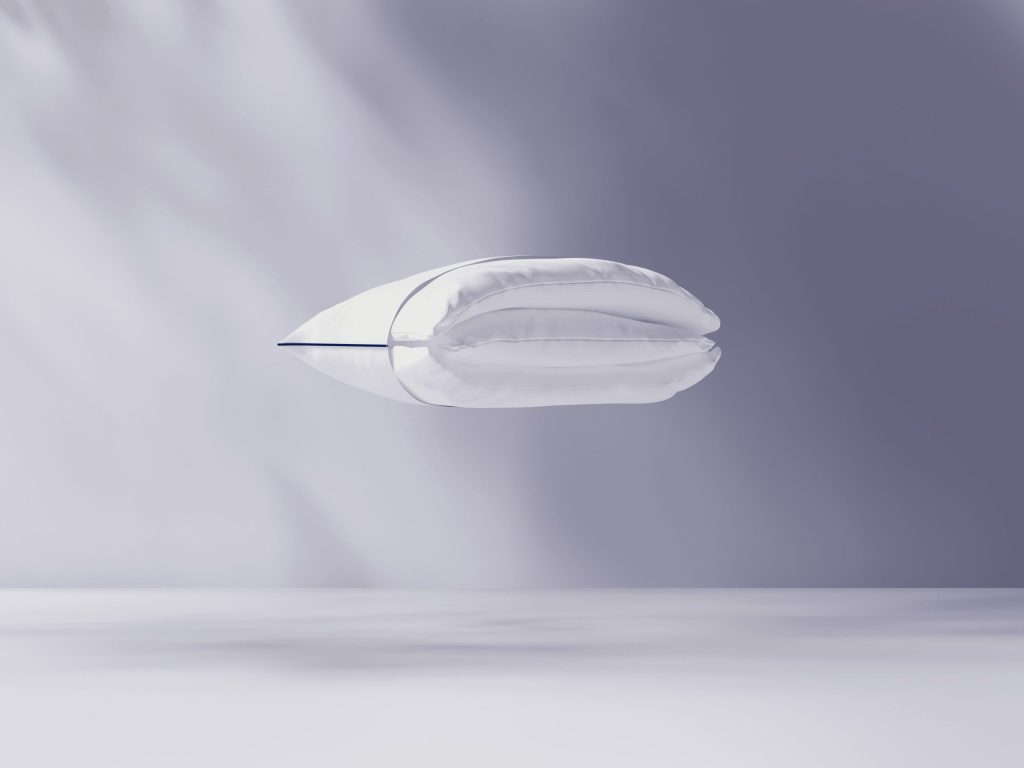 Emma Original Comfort Cooling Kissen – geöffneter Bezug mit sichtbaren Füllschichten