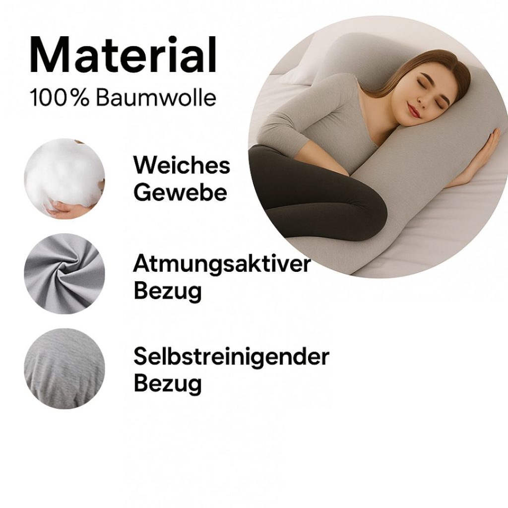 Fitkissen Orthopädisches Körperkissen – Bezug aus 100 Prozent Baumwolle
