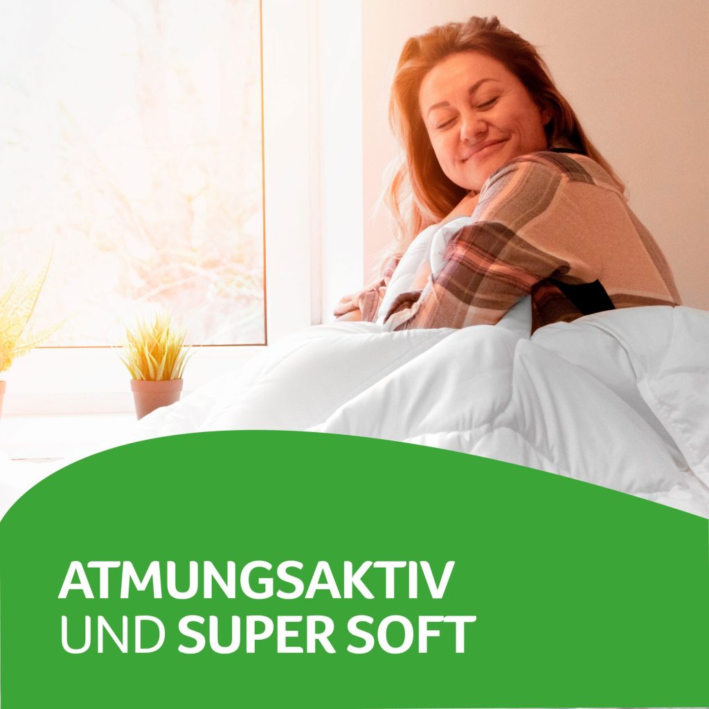 John Cotton Kopfkissen Julia mit Hinweis auf den atmungsaktiven Bezug