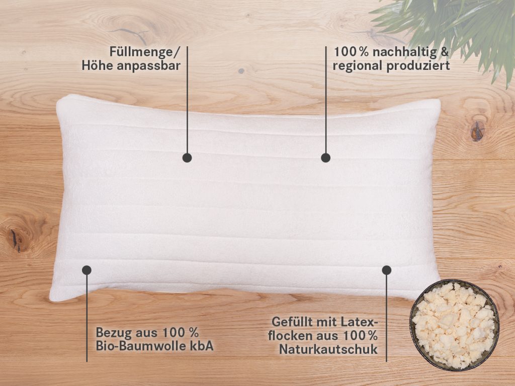 allnatura Latexflocken-Kopfkissen Hevea