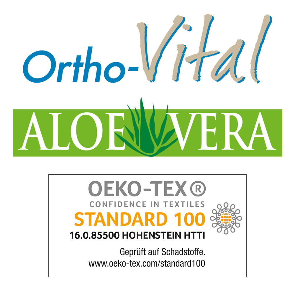 Ortho-Vital Visko-Nackenkissen Butterfly – Aloe Vera Ausstattung und OEKO-TEX Siegel