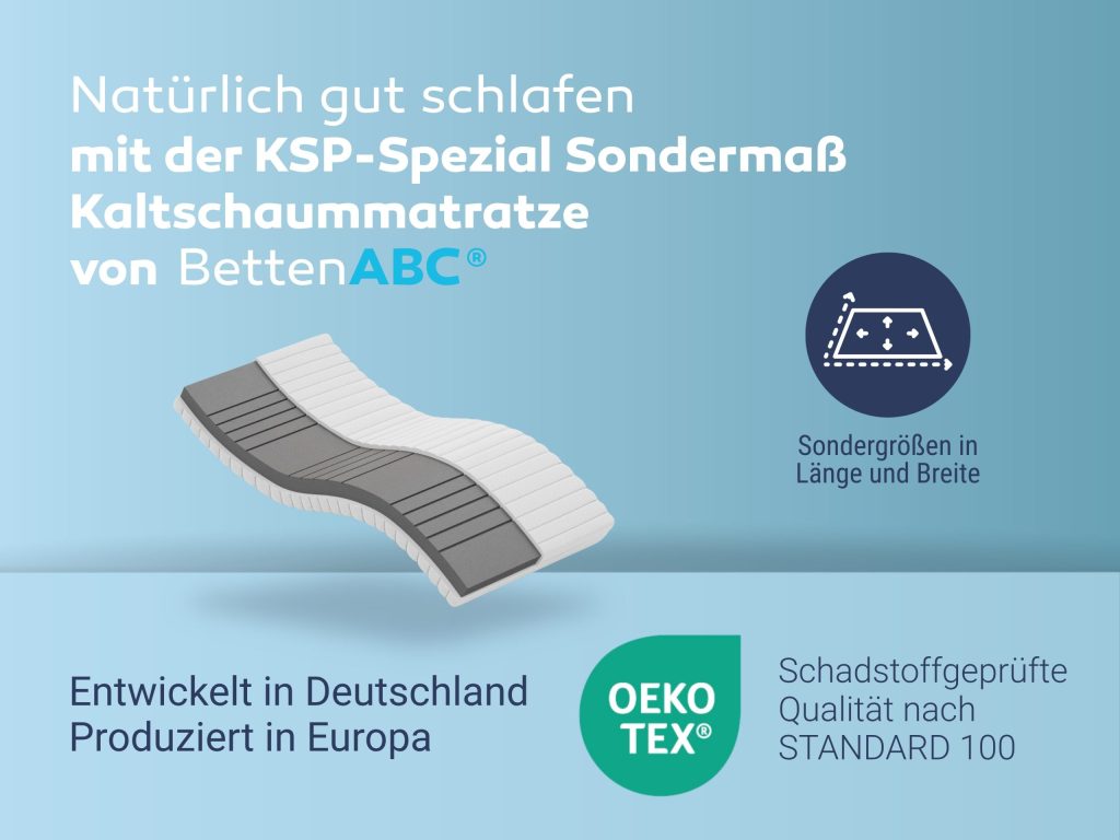 Betten-ABC KSP-Spezial Sondermaß – Übersicht zu Sondergrößen und OEKO-TEX Standard 100