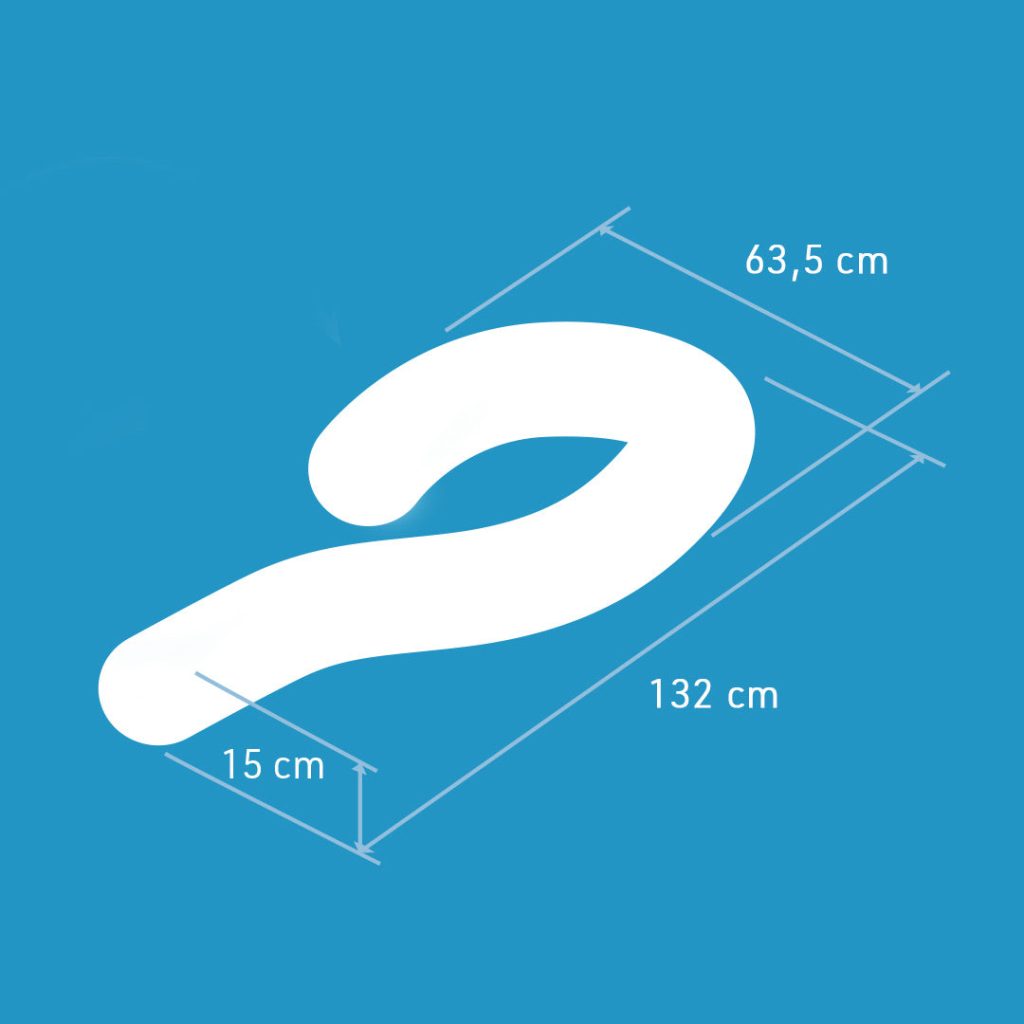 Dreamolino SwanPillow – Maße 132 x 63,5 cm bei 15 cm Kissendurchmesser