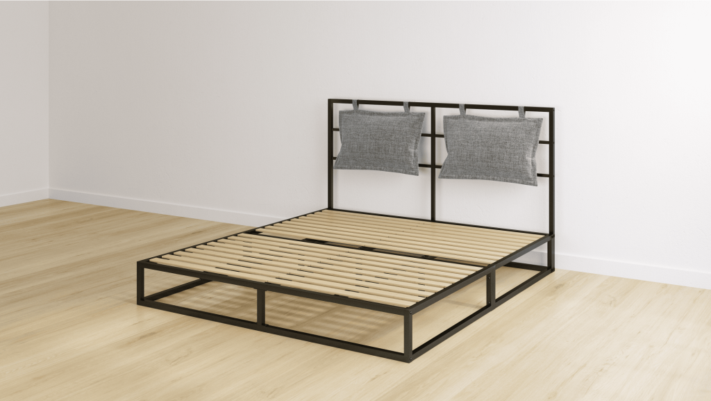 Emma Metallbett Komplettset mit Matratze im Schlafzimmer