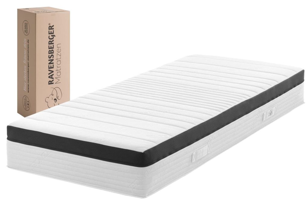 Ravensberger Ergo-SPRING neben dem Versandkarton des Herstellers