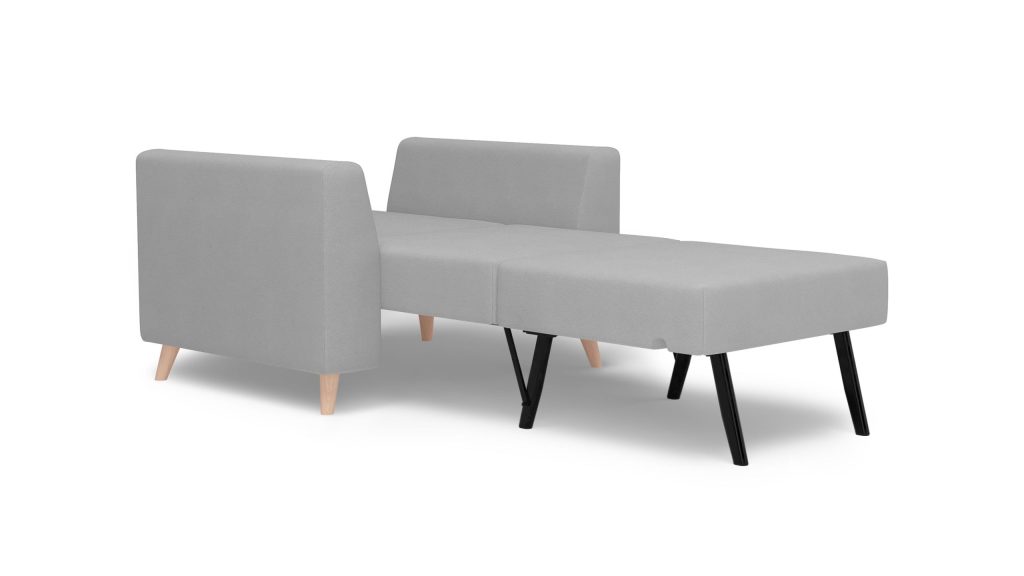 Bruno Schlafsessel in Hellgrau ausgeklappt mit 70x200 cm Liegefläche