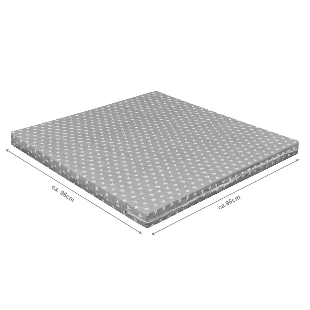 Baby-Delux Laufgittermatratze 100x100 – Maßzeichnung mit Kantenlänge