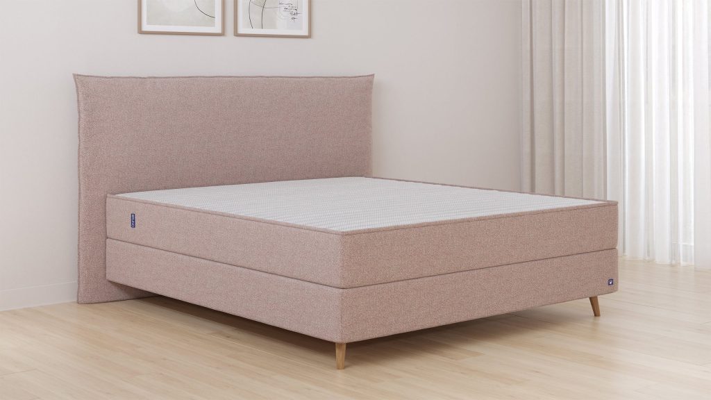 Bruno Boxspringbett Premium mit gepolstertem Kopfteil Pillow im Stoff Glory Blush