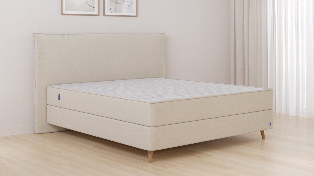 Bruno Boxspringbett Premium mit gepolstertem Kopfteil Pillow im Stoff Glory Soft Beige