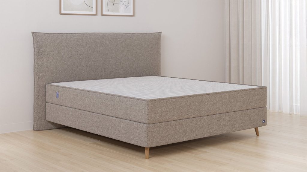 Bruno Boxspringbett Premium mit gepolstertem Kopfteil Pillow im Stoff Glory Taupe