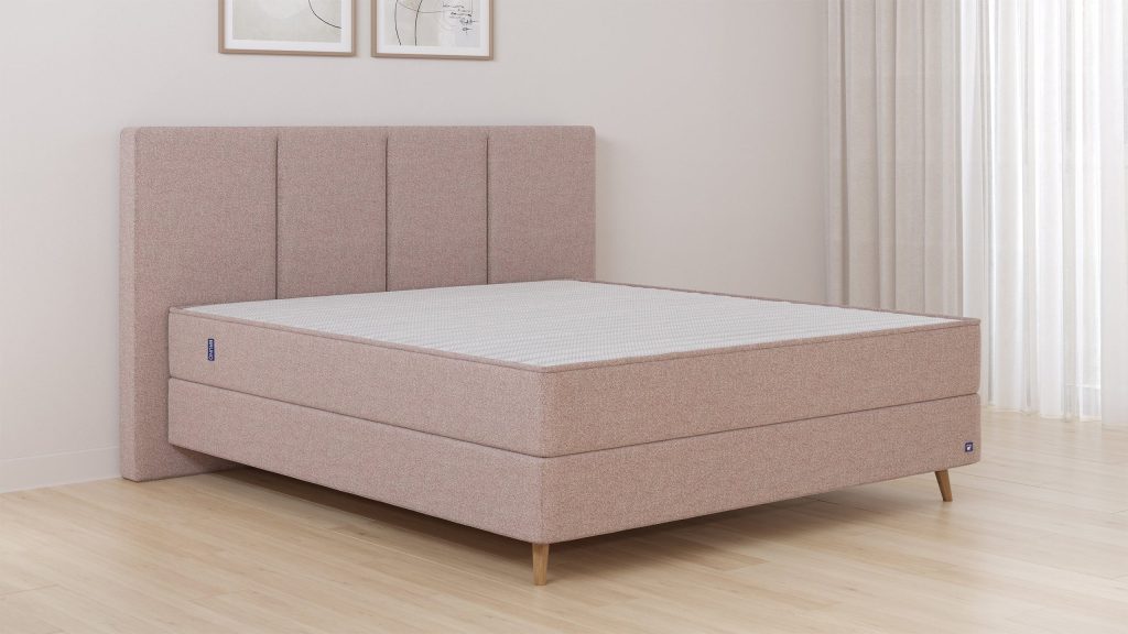 Bruno Boxspringbett Premium mit Kopfteil Vertica im Stoff Glory Blush
