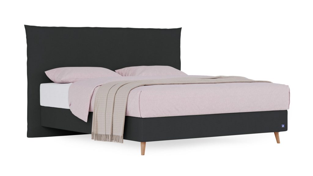Bruno Boxspringbett Prestige mit gepolstertem Kopfteil Pillow in Schwarz/Anthrazit