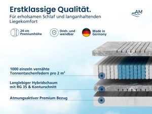 AM Quality 3D Deluxe 7-Zonen Taschenfederkernmatratze