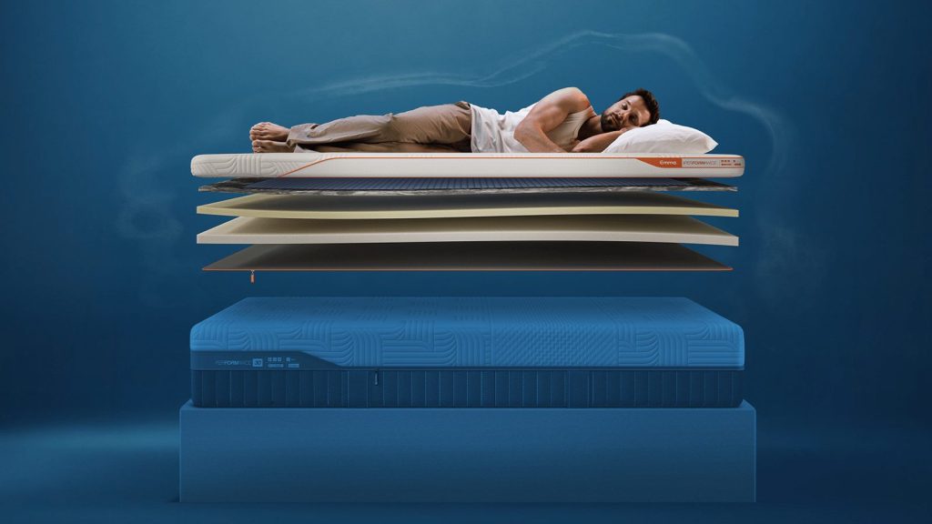 Emma Performance Topper mit AirGrid-Schicht über einer Emma Matratze