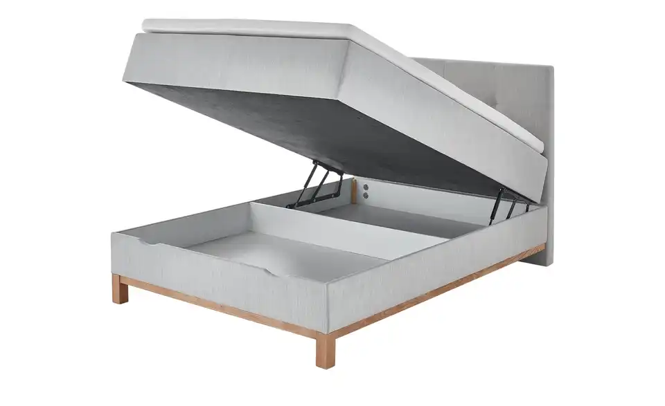 Höffner Home Boxspringbett Catania mit geöffnetem Bettkasten