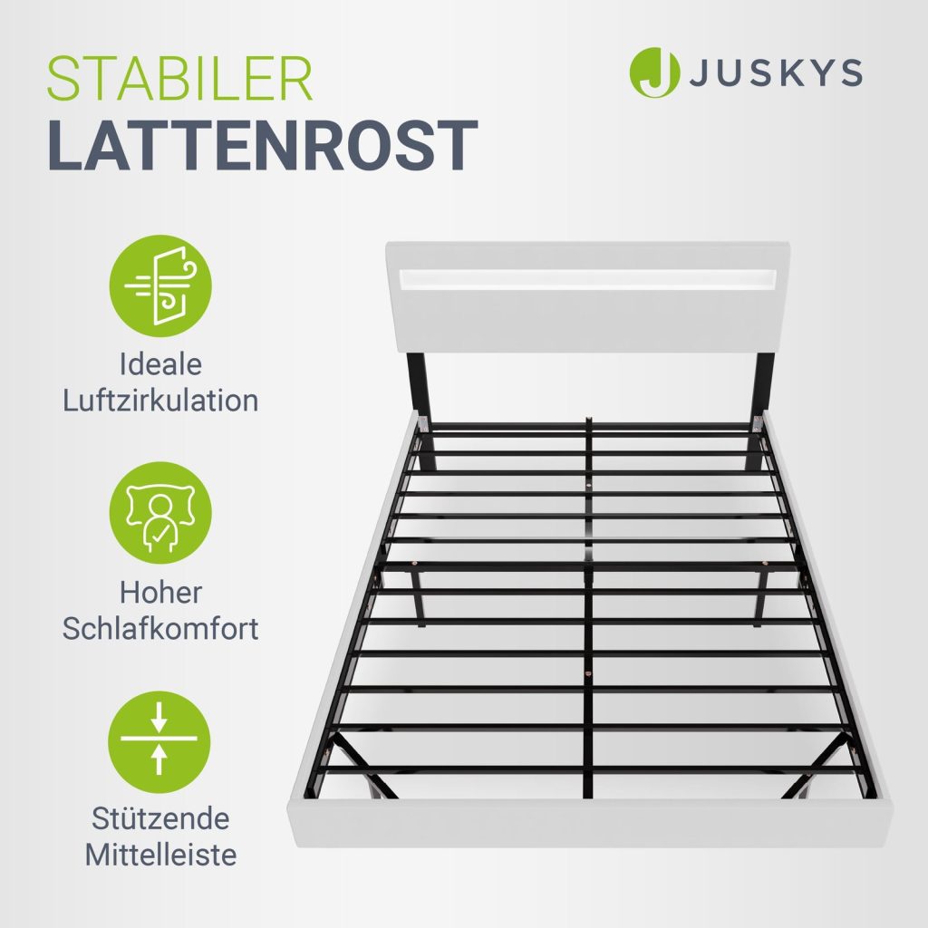 Juskys Schwebebett Lissabon – Lattenrost und Metallgestell