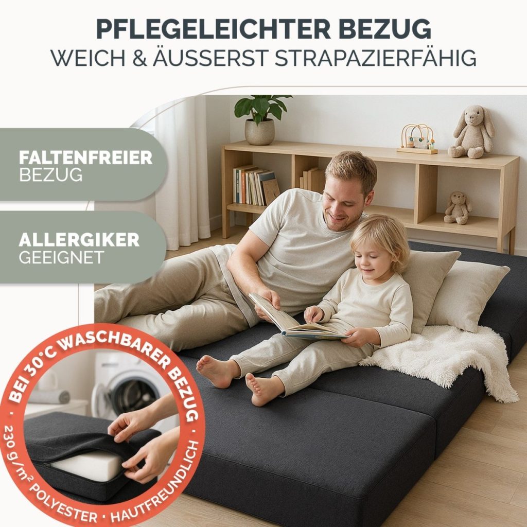 Blumtal Klappmatratze EKTORP mit Familie, Bezug bei 30 Grad waschbar