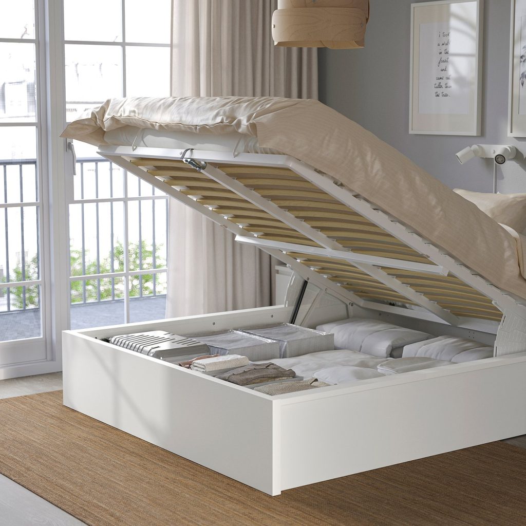 IKEA MALM Bettgestell mit Aufbewahrung – angehobene Liegefläche mit Stauraum darunter