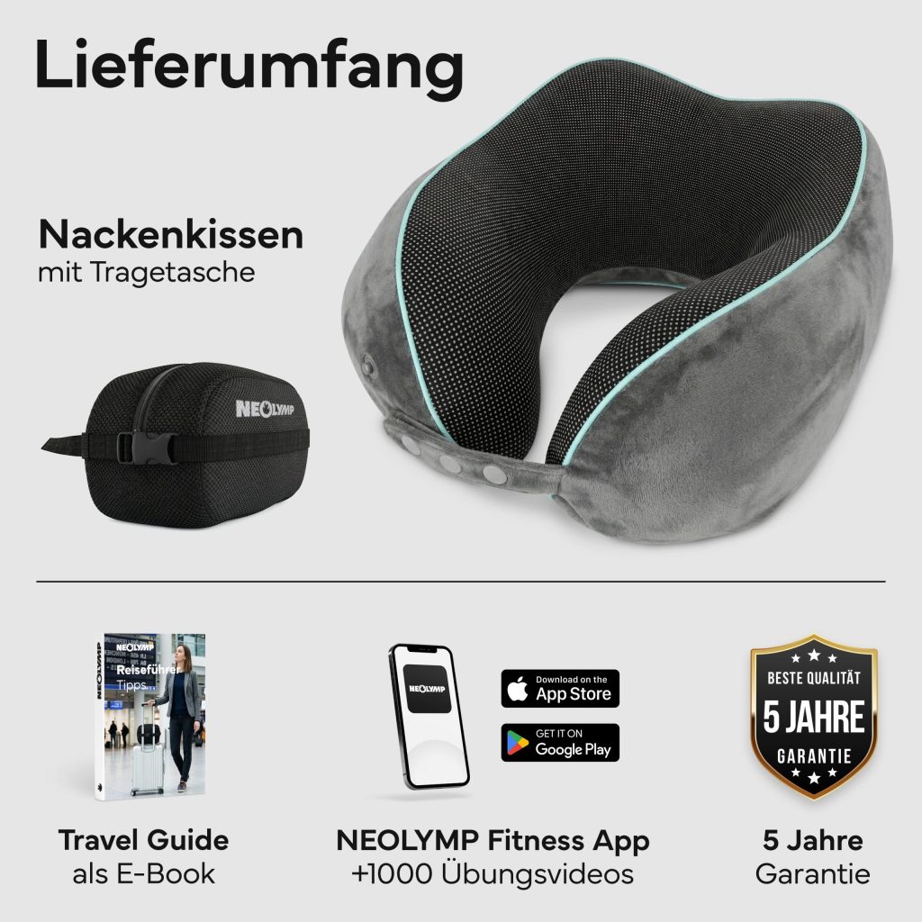 NEOLYMP Reise-Nackenkissen mit Tragetasche im Lieferumfang