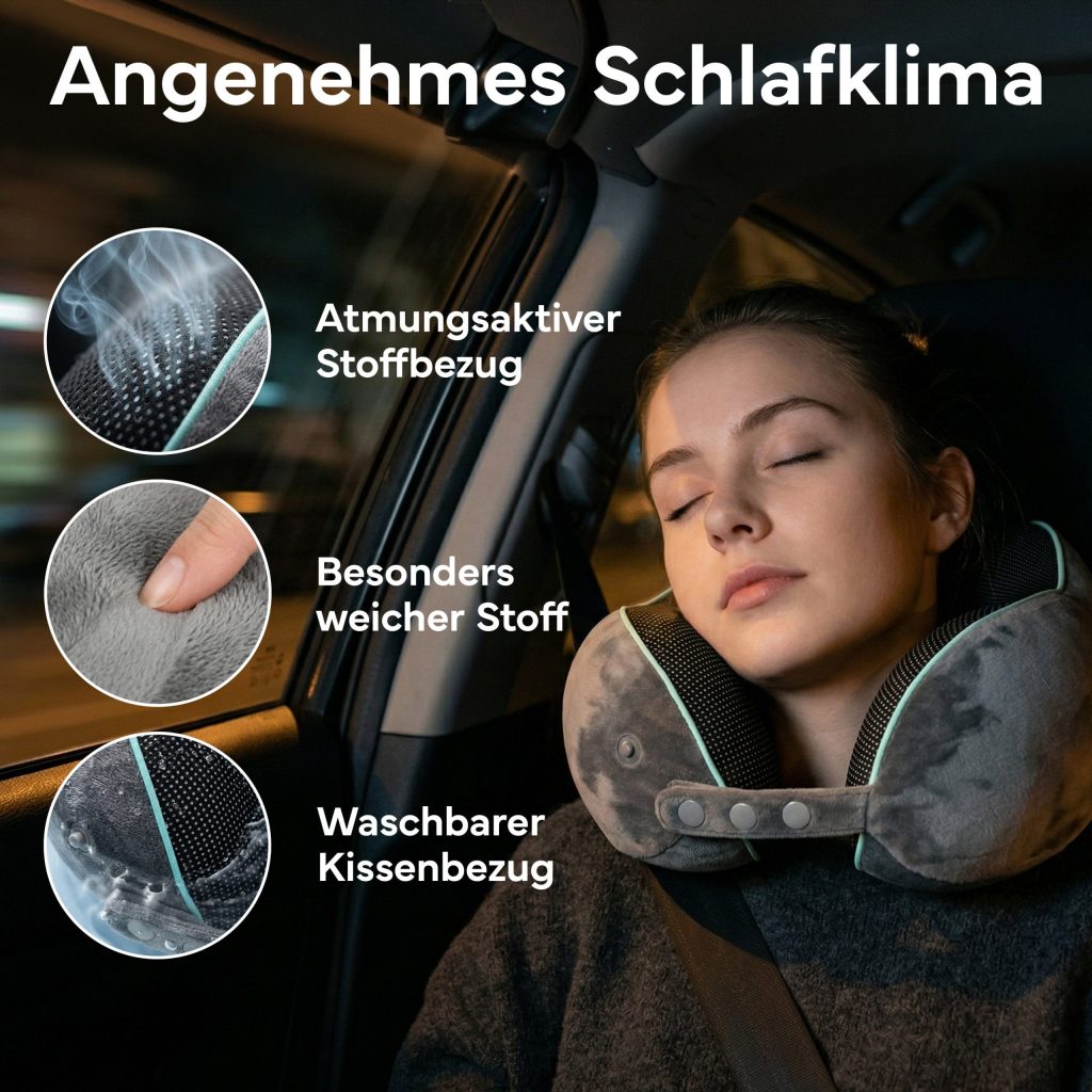 NEOLYMP Reise-Nackenkissen im Auto getragen