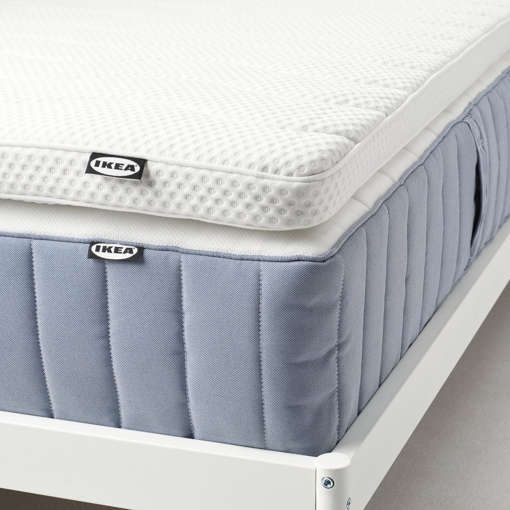 IKEA NORRSELE Matratzenauflage – Detailaufnahme von Bezug und Kante