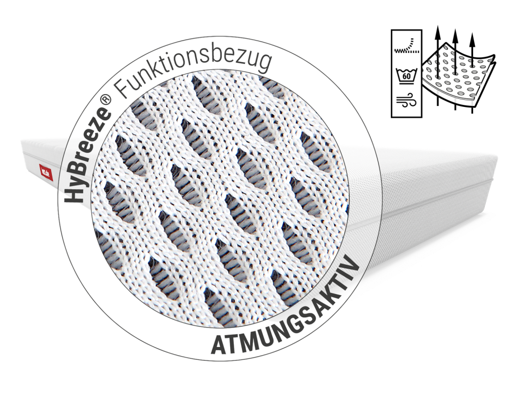 bett1 BODYGUARD Anti-Kartell-Matratze Weich – Abstandsgestrick des HyBreeze-Bezugs