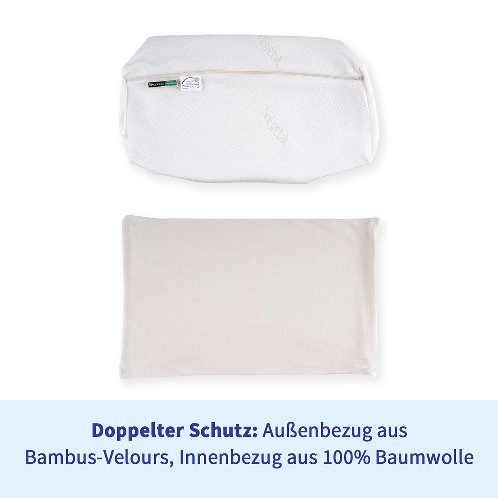 Oscimed PosiForm Anti-Schnarchkissen – Außenbezug aus Bambus-Velours und Innenbezug aus Baumwolle